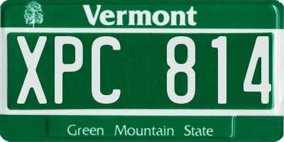 VT license plate XPC814