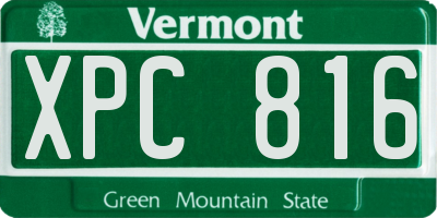 VT license plate XPC816