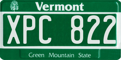 VT license plate XPC822