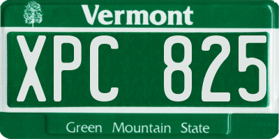VT license plate XPC825