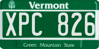 VT license plate XPC826