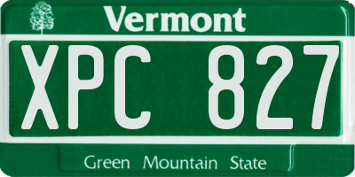 VT license plate XPC827