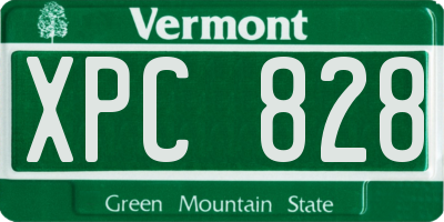 VT license plate XPC828