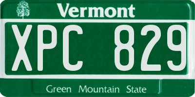 VT license plate XPC829