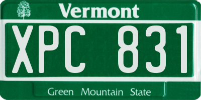 VT license plate XPC831