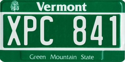 VT license plate XPC841