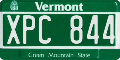 VT license plate XPC844