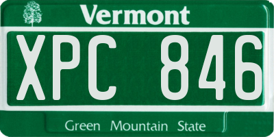 VT license plate XPC846