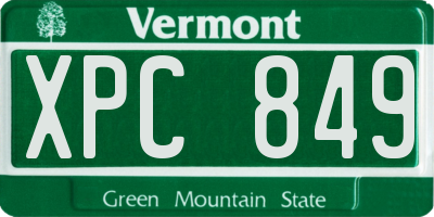 VT license plate XPC849