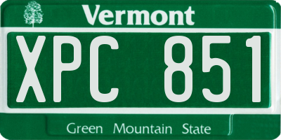VT license plate XPC851