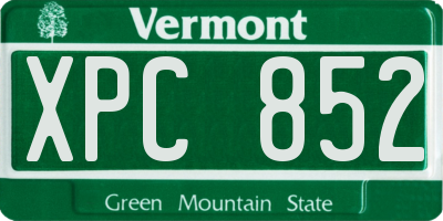 VT license plate XPC852