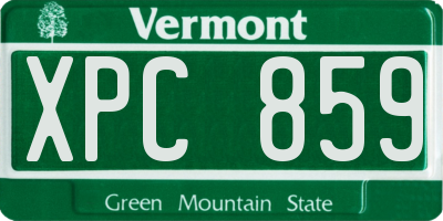 VT license plate XPC859
