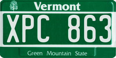 VT license plate XPC863