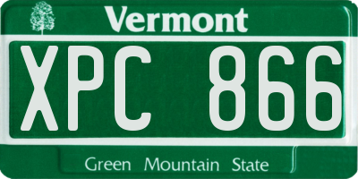 VT license plate XPC866