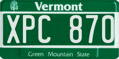 VT license plate XPC870