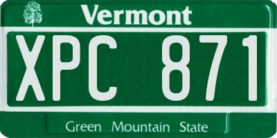 VT license plate XPC871