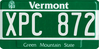 VT license plate XPC872