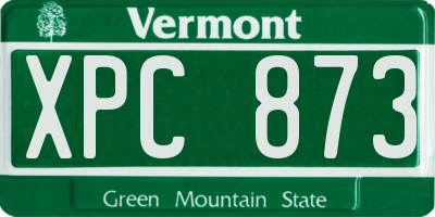 VT license plate XPC873