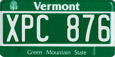 VT license plate XPC876