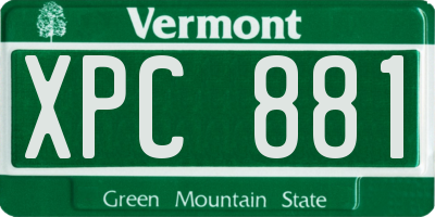 VT license plate XPC881