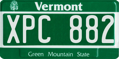 VT license plate XPC882
