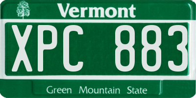 VT license plate XPC883
