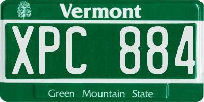 VT license plate XPC884