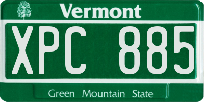 VT license plate XPC885