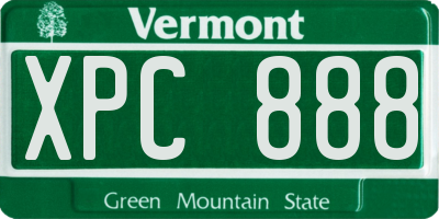 VT license plate XPC888