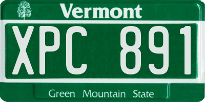 VT license plate XPC891