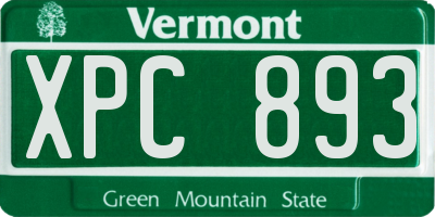 VT license plate XPC893