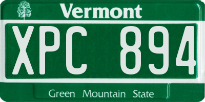 VT license plate XPC894