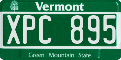 VT license plate XPC895