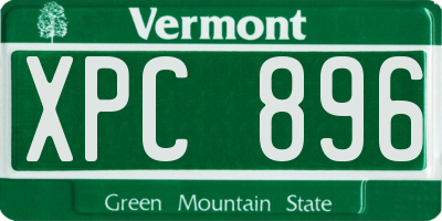 VT license plate XPC896