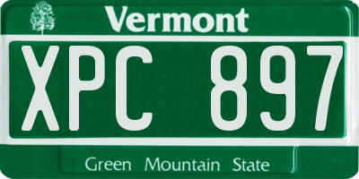 VT license plate XPC897
