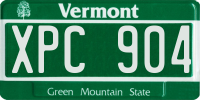 VT license plate XPC904