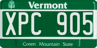 VT license plate XPC905