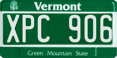 VT license plate XPC906