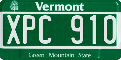 VT license plate XPC910