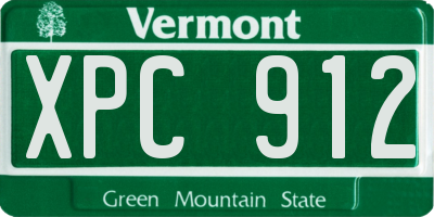 VT license plate XPC912