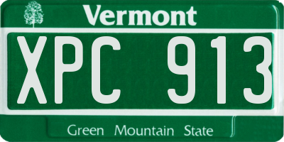 VT license plate XPC913