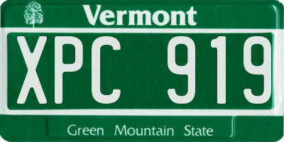 VT license plate XPC919