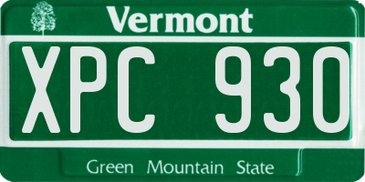 VT license plate XPC930