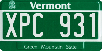 VT license plate XPC931