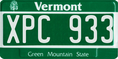 VT license plate XPC933
