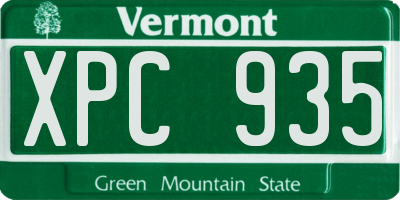 VT license plate XPC935
