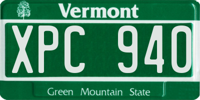 VT license plate XPC940
