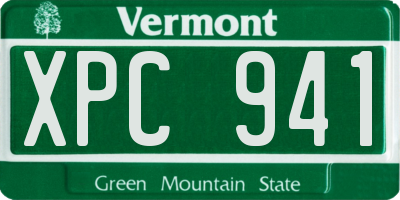 VT license plate XPC941