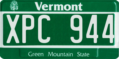 VT license plate XPC944