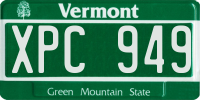 VT license plate XPC949